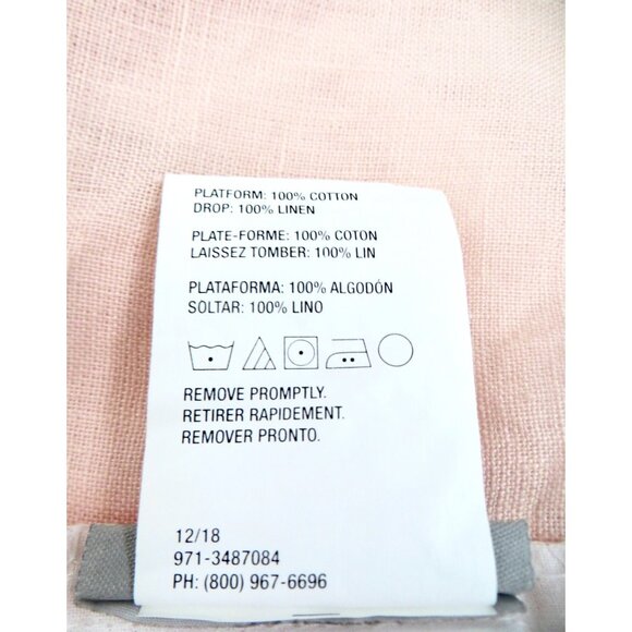 Crate and Barrel Kids Baby Crib Skirt 100% Linen Pink - Picture 7 of 7